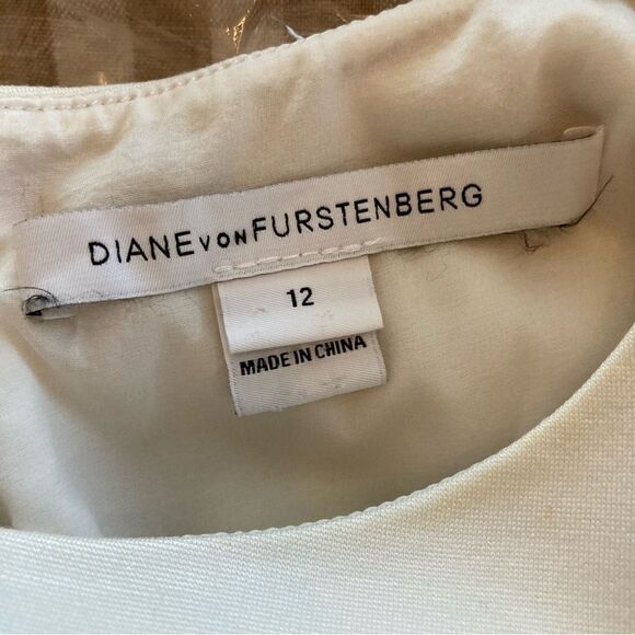 Diane von Furstenberg Carpreena Mini Dress White Size 12 - Picture 5 of 9